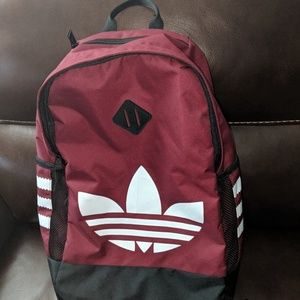 Adidas burgundy Trefoil backpack